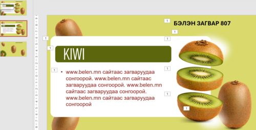 Загвар 807 Инфографик КИВИ KIWI